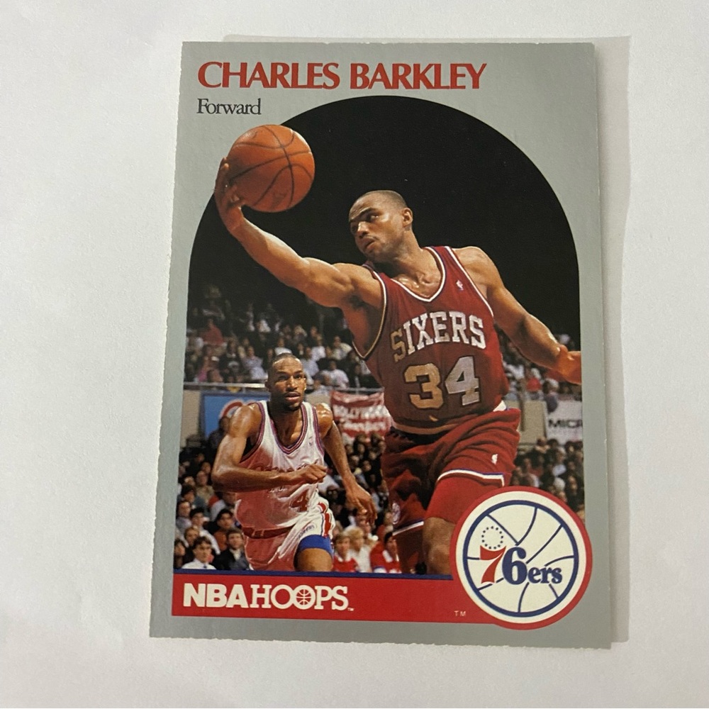 Vintage 1990 Sir CHARLES BARKLEY NBA Hoops Basketball Card Philadelphia 76ers